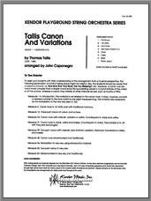 Cover icon of Tallis Canon And Variations (COMPLETE) sheet music for orchestra by John Caponegro and Tallis, classical score, intermediate skill level
