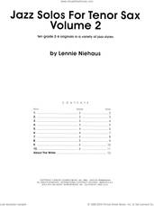 Cover icon of Jazz Solos For Tenor Sax, Volume 2 sheet music for tenor saxophone solo by Lennie Niehaus, classical score, intermediate skill level