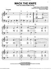 Cover icon of Mack The Knife sheet music for piano solo (big note book) by Bobby Darin, easy piano (big note book)