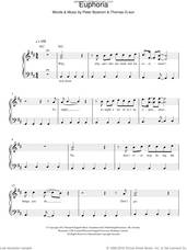 Cover icon of Euphoria sheet music for piano solo by Loreen, Peter Bostrom and Thomas G:son, easy skill level