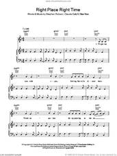 Cover icon of Right Place Right Time sheet music for voice, piano or guitar by Olly Murs, Claude Kelly, Oliver Murs and Steve Robson, intermediate skill level