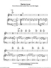 Cover icon of Same Love sheet music for voice, piano or guitar by Macklemore & Ryan Lewis, Ben Haggerty, Macklemore & Ryan Lewis, Mary Lambert and Ryan Lewis, intermediate skill level