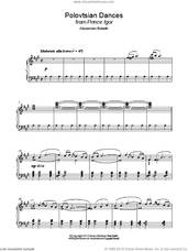 Cover icon of Polovtsian Dances sheet music for piano solo by Alexander Borodin, classical score, intermediate skill level