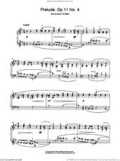 Cover icon of Prelude, Op. 11, No. 4 sheet music for piano solo by Alexander Scriabin, classical score, intermediate skill level