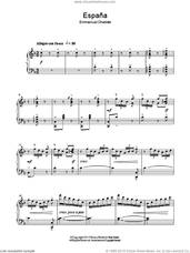 Cover icon of Espana sheet music for piano solo by Emmanuel Chabrier, classical score, intermediate skill level