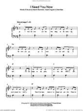 Cover icon of I Need You Now sheet music for piano solo by Olly Murs, Adam Argyle, Martin Brammer and Oliver Murs, easy skill level