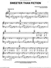 Cover icon of Sweeter Than Fiction sheet music for voice, piano or guitar by Taylor Swift, intermediate skill level