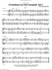 Cover icon of 12 Fanfares For Two Trumpets, Set 1 sheet music for two trumpets by Kevin Kaisershot, classical score, intermediate duet
