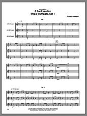 Cover icon of 8 Fanfares For Three Trumpets, Set 1 (COMPLETE) sheet music for three trumpets by Kevin Kaisershot, classical score, intermediate skill level