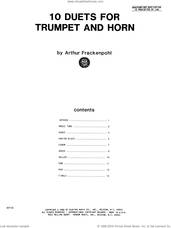 Cover icon of 10 Duets For Trumpet And Horn sheet music for trumpet and horn by Arthur Frackenpohl, classical score, intermediate duet