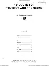 Cover icon of 10 Duets For Trumpet And Trombone sheet music for trumpet and trombone by Arthur Frackenpohl, classical score, intermediate duet