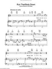 Cover icon of Run That Body Down sheet music for voice, piano or guitar by Paul Simon, intermediate skill level