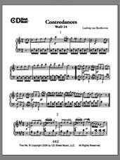 Cover icon of Contradances, Woo 14 sheet music for piano solo by Ludwig van Beethoven, classical score, intermediate skill level
