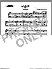 Cover icon of Allegretto In B Minor, Woo 61 sheet music for piano solo by Ludwig van Beethoven, classical score, intermediate skill level
