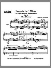 Cover icon of Fantasia In C Minor For Piano, Chorus, And Orchestra (choral Fantasy), Op. 80 sheet music for piano solo by Ludwig van Beethoven, classical score, intermediate skill level