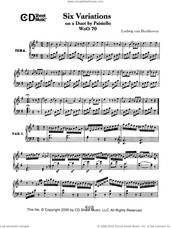 Cover icon of Variations (6) On A Duet By Paisiello, Woo 70 sheet music for piano solo by Ludwig van Beethoven, classical score, intermediate skill level