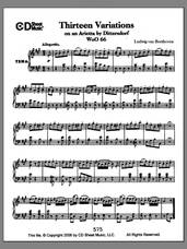 Cover icon of Variations (13) On An Arietta By Dittersdorf, Woo 66 sheet music for piano solo by Ludwig van Beethoven, classical score, intermediate skill level