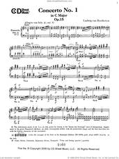 Cover icon of Concerto No. 1  in C Major, Op. 15 sheet music for piano solo by Ludwig van Beethoven, classical score, intermediate skill level