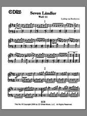 Cover icon of Landler (7), Woo 11 sheet music for piano solo by Ludwig van Beethoven, classical score, intermediate skill level