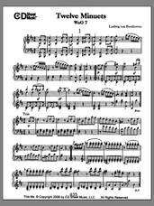 Cover icon of Minuets (12), Woo 7 sheet music for piano solo by Ludwig van Beethoven, classical score, intermediate skill level