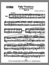 Cover icon of Variations (8) On A Romance By Gretry, Woo 72 sheet music for piano solo by Ludwig van Beethoven, classical score, intermediate skill level