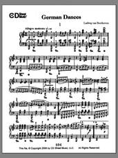 Cover icon of German Dances (3) sheet music for piano solo by Ludwig van Beethoven, classical score, intermediate skill level