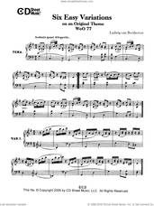 Cover icon of Easy (6) Variations On An Original Theme, Woo 77 sheet music for piano solo by Ludwig van Beethoven, classical score, intermediate skill level