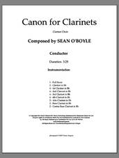 Cover icon of Canon For Clarinets (COMPLETE) sheet music for clarinet ensemble by Sean O'Boyle, classical score, intermediate skill level