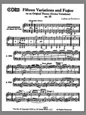 Cover icon of Variations (15) And Fugue On An Original Theme (eroica Variations) sheet music for piano solo by Ludwig van Beethoven, classical score, intermediate skill level