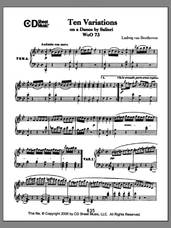 Cover icon of Variations (10) On A Duet By Salieri, Woo 73 sheet music for piano solo by Ludwig van Beethoven, classical score, intermediate skill level