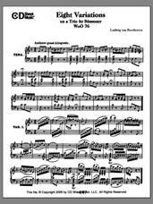Cover icon of Variations (8) On A Trio By Sussmayr, Woo 76 sheet music for piano solo by Ludwig van Beethoven, classical score, intermediate skill level