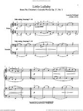 Cover icon of Little Lullaby sheet music for piano four hands by Bradley Beckman and Carolyn True, classical score, intermediate skill level