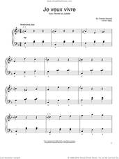 Cover icon of Ah Je Veux Vivre sheet music for piano solo by Charles Gounod, classical score, easy skill level
