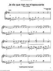 Cover icon of Je Dis Que Rien Ne M'epouvante sheet music for piano solo by Georges Bizet, classical score, easy skill level