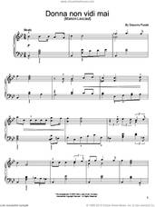 Cover icon of Donna Non Vidi Mai sheet music for piano solo by Giacomo Puccini, classical score, easy skill level
