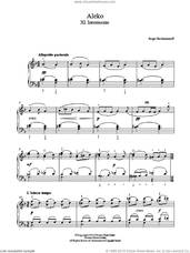 Cover icon of Aleko - No.11 Intermezzo sheet music for piano solo by Serjeij Rachmaninoff, classical score, easy skill level