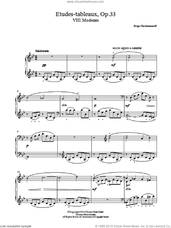 Cover icon of Etudes-tableaux Op.33, No.8 Moderato sheet music for piano solo by Serjeij Rachmaninoff, classical score, easy skill level