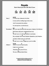Cover icon of Royals sheet music for guitar (chords) by Lorde and Joel Little, intermediate skill level
