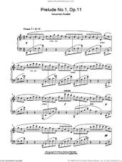 Cover icon of Prelude No.1, Op.11 sheet music for piano solo by Alexander Scriabin, classical score, intermediate skill level