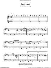 Cover icon of Body Heat (from Body Heat) sheet music for piano solo by John Barry, intermediate skill level