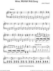 Cover icon of Wine, Women And Song sheet music for piano solo by Johann Strauss, Jr., classical score, intermediate skill level