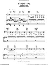Cover icon of Remember Me sheet music for voice, piano or guitar by Harry Warren and Al Dubin, intermediate skill level