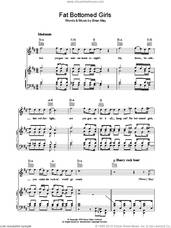 Cover icon of Fat Bottomed Girls sheet music for voice, piano or guitar by Queen and Brian May, intermediate skill level