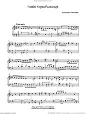 Cover icon of Partite Sopra Passacagli sheet music for piano solo by Girolamo Frescobaldi, classical score, intermediate skill level