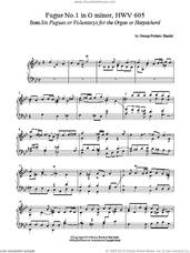 Cover icon of Fugue No.1 In G Minor (From 6 Fugues) HWV 605 sheet music for piano solo by George Frideric Handel, classical score, intermediate skill level
