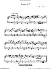 Cover icon of Harpsichord Sonata In D Major sheet music for piano solo by Giovanni Battista Pergolesi, classical score, intermediate skill level