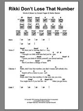 Cover icon of Rikki Don't Lose That Number sheet music for guitar (chords) by Steely Dan, Donald Fagen and Walter Becker, intermediate skill level