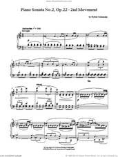 Cover icon of Piano Sonata No. 2, Op. 22 - 2nd Movement sheet music for piano solo by Robert Schumann, classical score, intermediate skill level