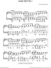 Cover icon of Etude, Op.2 No.1 sheet music for piano solo by Alexander Scriabin, classical score, intermediate skill level