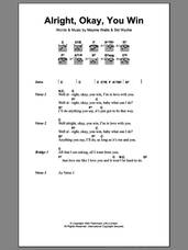 Cover icon of Alright, Okay, You Win sheet music for guitar (chords) by Peggy Lee, Mayme Watts and Sid Wyche, intermediate skill level